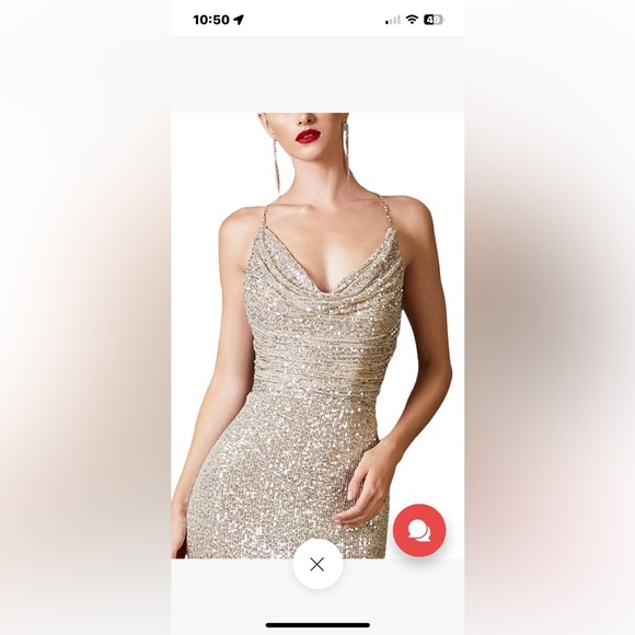 Lulus gown long formal dress prom rhinestones - Picture 4 of 14